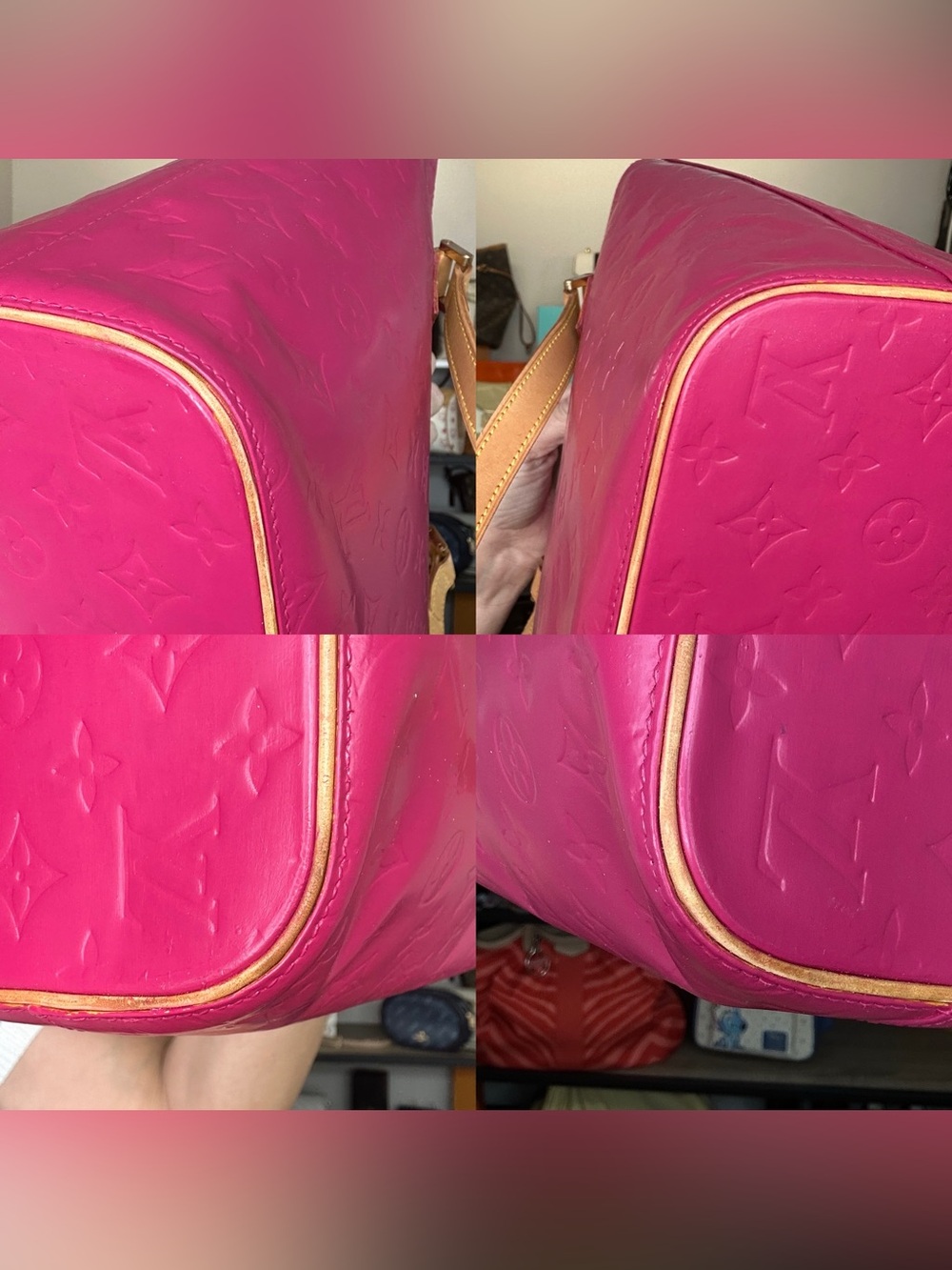 Louis Vuitton Vernis Houston Tote Custom Raspberry LM0042 April 2002 w/ COA - Picture 12 of 14